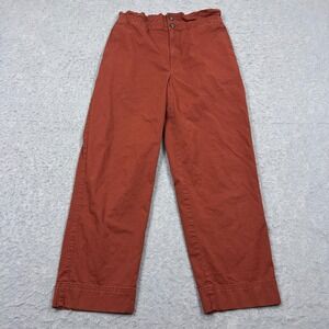 Madewell Paperbag Tapered Pants Women's‎ 6 Burnished Mahogany High Rise Stretch